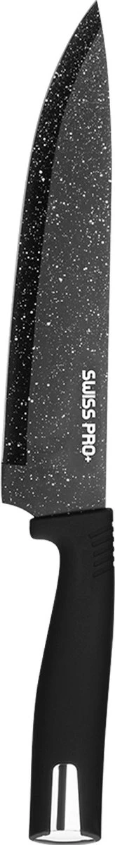 Swiss Pro+ - SP-KSBLK-S - 8-delige Keukenmessenset Met Standaard - Keramisch Messenset - RVS - Inclusief Messenblok - Zwart 17 Swiss Pro+ - SP-KSBLK-S - 8-delige Keukenmessenset Met Standaard - Keramisch Messenset - RVS - Inclusief Messenblok - Zwart - Afbeelding 15