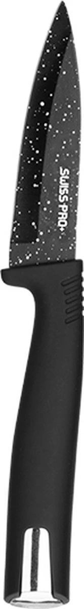 Swiss Pro+ - SP-KSBLK-S - 8-delige Keukenmessenset Met Standaard - Keramisch Messenset - RVS - Inclusief Messenblok - Zwart 18 Swiss Pro+ - SP-KSBLK-S - 8-delige Keukenmessenset Met Standaard - Keramisch Messenset - RVS - Inclusief Messenblok - Zwart - Afbeelding 16