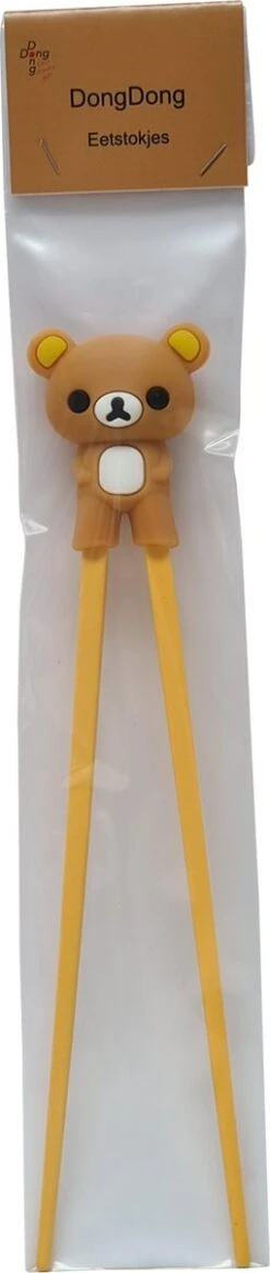 DongDong - Eetstokjes Voor Kinderen - Beer Motief - 22.5 Cm - Bruin -Skimask 255x1200