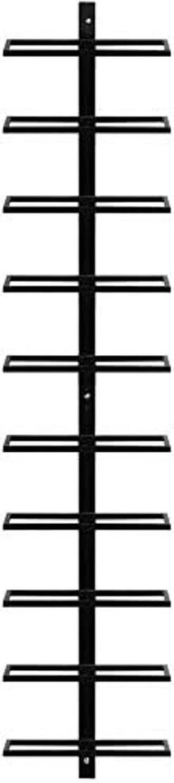 Merkloos WINJI - Wijnrek Muur Wandmontage 10 Flessen Zwart - Wijnkast Flessenrek Flessendrager Wijnfleshouder -Skimask 267x1200