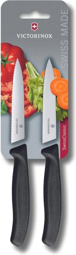 Victorinox SwissClassic Officemes - 2 Stuks: Glad En Kartel - Zwart