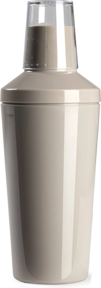 Cocktailshaker Van Kunststof In Het Taupe/beige 500 Ml - 22 Cm Hoog - Cocktails Maken 3 Cocktailshaker Van Kunststof In Het Taupe/beige 500 Ml - 22 Cm Hoog - Cocktails Maken