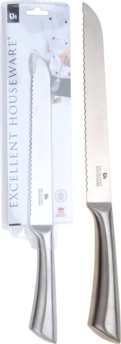 Merkloos Broodmes/kartelmes RVS 33 Cm - Broodmessen/bakkersmessen/kartelmessen - Keukenmessen