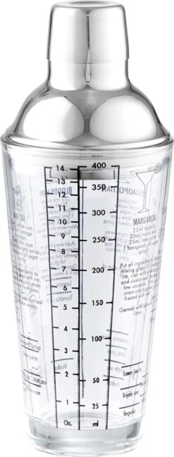 Merkloos DAY - Cocktailshaker - 400ml - Met Opdruk Van Recepten -Skimask 457x1200