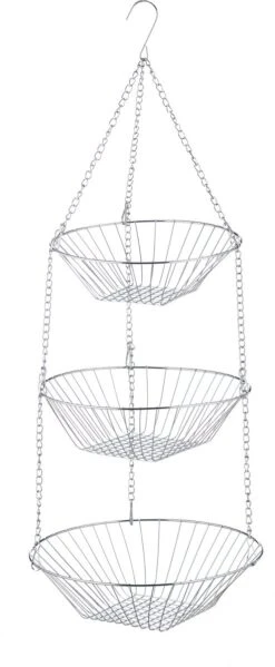 Relaxdays Hangende Fruitmand - Fruitschaal - Etagere Fruit - Hangmand - Draad - 3 Etages -Skimask 495x1200 2