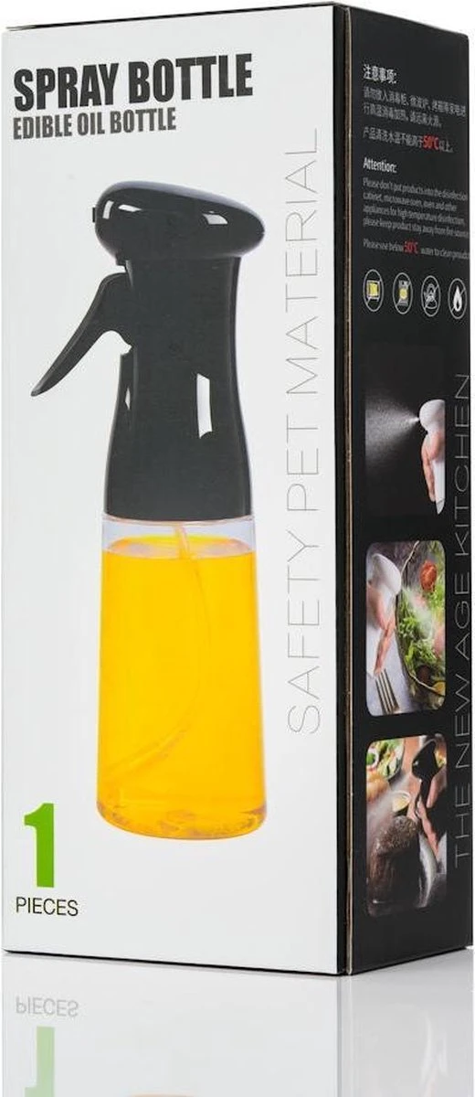Merkloos Decopatent® Olijfolie Sprayer - Oliefles Met Verstuiver - Afvallen - Voor Gezond Bakken En Koken - Kook Bakspray - 210ML - Zwart 4 Merkloos Decopatent® Olijfolie Sprayer - Oliefles Met Verstuiver - Afvallen - Voor Gezond Bakken En Koken - Kook Bakspray - 210ML - Zwart - Afbeelding 2