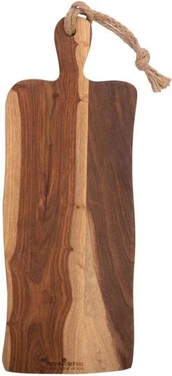 Bowls And Dishes Pure Rose Wood Duurzame Borrelplank - Serveerplank - Hapjesplank - Tapasplank - Kaasplank Rustiek Met Handvat 49 Cm - Cadeau Tip!