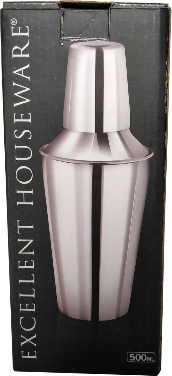 Excellent Houseware Driedelige Cocktailshaker Budget 500 Ml 4 Excellent Houseware Driedelige Cocktailshaker Budget 500 Ml - Afbeelding 2
