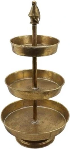 Etagere 3-laags Grade Ø20,5xh39cm Antiek Goud