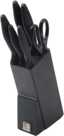 Richardson Sheffield Laser Cuisine Houten Messenblok 6-delig Zwart -Skimask 569x1200