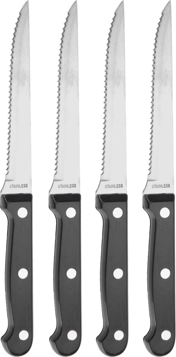 Merkloos 4x Steakmessen/vleesmessen Bestek 23 Cm - Keukenbenodigdheden - Eetgerei - Vlees Snijden - Bestek - Scherpe Messen 3 Merkloos 4x Steakmessen/vleesmessen Bestek 23 Cm - Keukenbenodigdheden - Eetgerei - Vlees Snijden - Bestek - Scherpe Messen