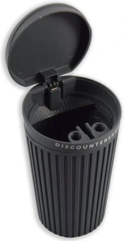 1 Stuks| Universele Asbak Voor In De Auto |Asbak Met Deksel | Voor Bekerhouder (Autoasbak) Of Buiten - 13.5 Cm Grijs