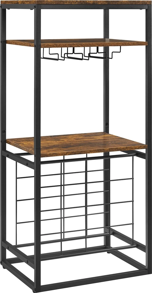 IN.HOMEXL - Sheaf - Wijnrek Voor 20 Flessen - Industrieel - Wijnrek Metaal - Bruin / Zwart - Flessenrek - 52 X 40 X 113 Cm 12 IN.HOMEXL - Sheaf - Wijnrek Voor 20 Flessen - Industrieel - Wijnrek Metaal - Bruin / Zwart - Flessenrek - 52 X 40 X 113 Cm - Afbeelding 10