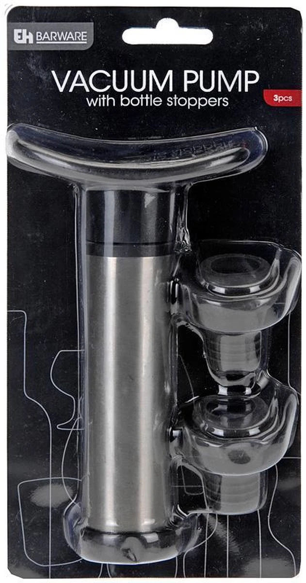 Excellent Houseware Vacuum Wijnpomp/wijnbespaarder RVS Met 2 Siliconen Stoppen - Wijnbenodigdheden 5 Excellent Houseware Vacuum Wijnpomp/wijnbespaarder RVS Met 2 Siliconen Stoppen - Wijnbenodigdheden - Afbeelding 3