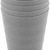 Luxe Herbruikbare Drinkbekers Van In Round – 5 Stuks – Grijs – Plastic / Kunststof – Drinkbeker Voor Volwassenen En Kinderen – Alternatief Voor Wegwerp Bekers – Drink Beker – Limonadeglazen Sapglazen – Camping Servies – Onbreekbare Glazen – Beerpong -Skimask 642x1200