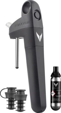 Coravin - Pivot Wijnbewaarsysteem - 2 Pivot-korkar En 1 Coravin Pure Argon Capsule - In Zwart