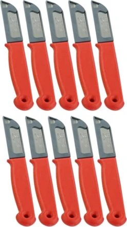 Solingen Schilmesje - RVS Glad - 16 Cm Met "Blade Cover" - Rood - 10 Stuks -Skimask 670x1200