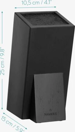 Navaris Universeel Messenblok Zonder Messen - Messenhouder Van Rubberhout - Houten Messenblok - Geschikt Voor Alle Maten Keukenmessen En Koksmessen -Skimask 684x1200