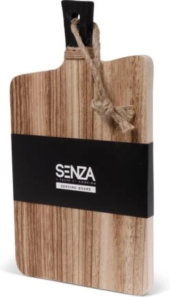 SENZA Borrelplank Met Handvat - Tapasplank - Paulownia Hout - Zwart Hout - 40 X 22 CM -Skimask 688x1200 1