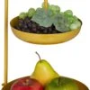 Relaxdays Fruitschaal Etagère 2 Laags - Dubbele Fruitmand Goud - Rond - Keuken - Metaal -Skimask 691x1200 2