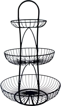 YNONA Fruitschaal - 3 Laags - Zwart - Fruitmand - Fruitmand Metaal - Etagère - Decoratie Schaal -Skimask 692x1200 5