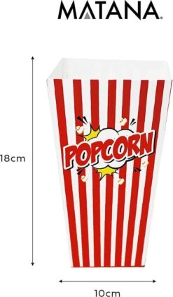 50 Duurzame Popcorn Bakjes (18x10cm) - Popcorn Zakjes Voor Filmavonden, Feestjes - Ook Geschickt Als Snoepbakje Of Feestzakje Voor Kinderen -Skimask 702x1200 3