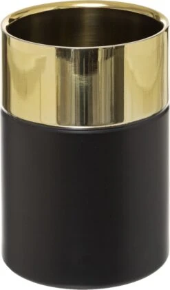 Wijnfles Koeler/wijnkoeler Zwart/goud RVS 12 X 18 Cm - Flessenkoeler - Wijnkoeler