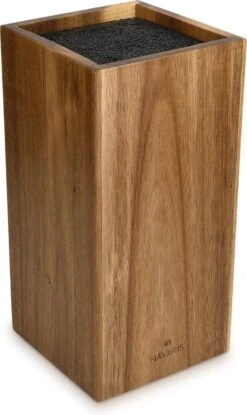 Navaris Universeel Messenblok Zonder Messen - Messenhouder Van Acaciahout - Houten Messenblok - Geschikt Voor Alle Maten Keukenmessen En Koksmessen