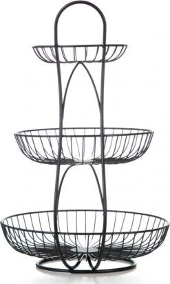 YNONA Fruitschaal - 3 Laags - Zwart - Fruitmand - Fruitmand Metaal - Etagère - Decoratie Schaal -Skimask 719x1200 4