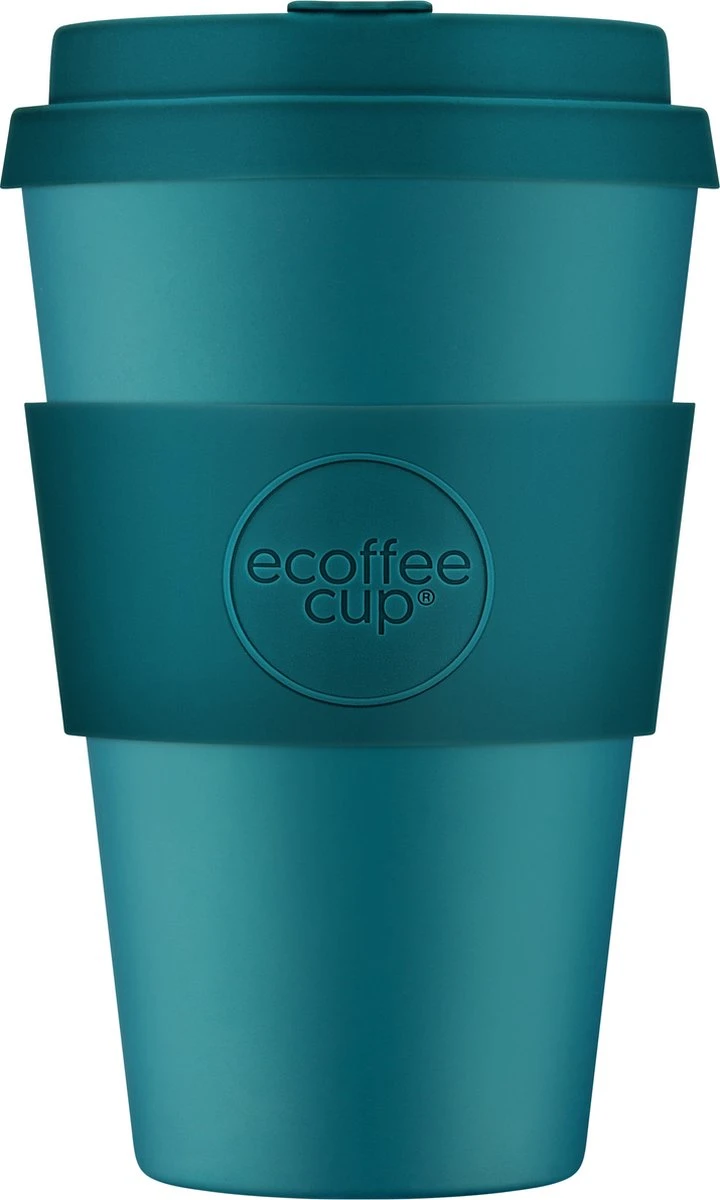 Ecoffee Cup Bay Of Fires PLA - Koffiebeker To Go 400 Ml - Petrol Siliconen 3 Ecoffee Cup Bay Of Fires PLA - Koffiebeker To Go 400 Ml - Petrol Siliconen
