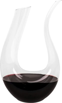 Krumble Decanteer Karaf - Karaf - Wijn Karaf - Wijn Accessoires - Karaffen - Schenkkan - Wijnkan - Decanteren - Decanteerders - Inhoud 1.5 Liter - Glas - 9 X 9 X 32 Cm (lxbxh) - Transparant