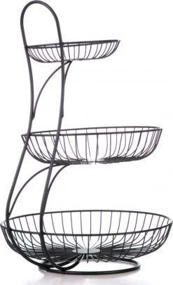 YNONA Fruitschaal - 3 Laags - Zwart - Fruitmand - Fruitmand Metaal - Etagère - Decoratie Schaal -Skimask 731x1200 2