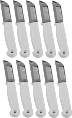 Solingen Schilmesje - RVS Glad - 16 Cm Met "Blade Cover" - Wit - 10 Stuks 18 Solingen Schilmesje - RVS Glad - 16 Cm Met "Blade Cover" - Wit - 10 Stuks -Skimask 731x1200