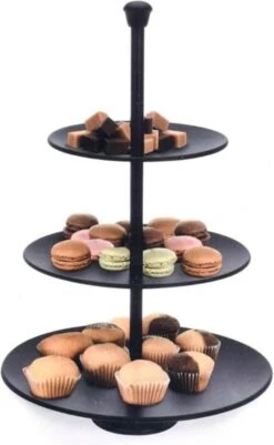 Merkloos Etagere Met 3 Verdiepingen - Mat Zwart - Metaal -Skimask 740x1200 3