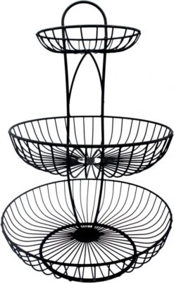 YNONA Fruitschaal - 3 Laags - Zwart - Fruitmand - Fruitmand Metaal - Etagère - Decoratie Schaal -Skimask 740x1200 4