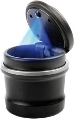 Auto Asbak Met Ledverlichting - Asbak Voor In De Bekerhouder - Blauwe Led Verlichting