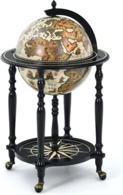 Costway - Wijnrek - Globebar - Wijnbar - Wereldbol Bar - ⌀ 56 Cm - Cremewit/Zwart -Skimask 758x1200