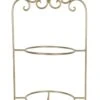 Clayre & Eef Etagère Voor 2 Borden 38x30x57 Cm Goudkleurig Ijzer Rond Borden Etagère Serveerschaal