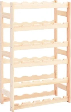 Wijnrek -Hout Wijnrek -Bottle Rack- 86x53,5x25 Cm (LxBxD) - Hout - 30 Flessen Flessenrek Modulair En Stapelbaar - Flessenhouder Staand
