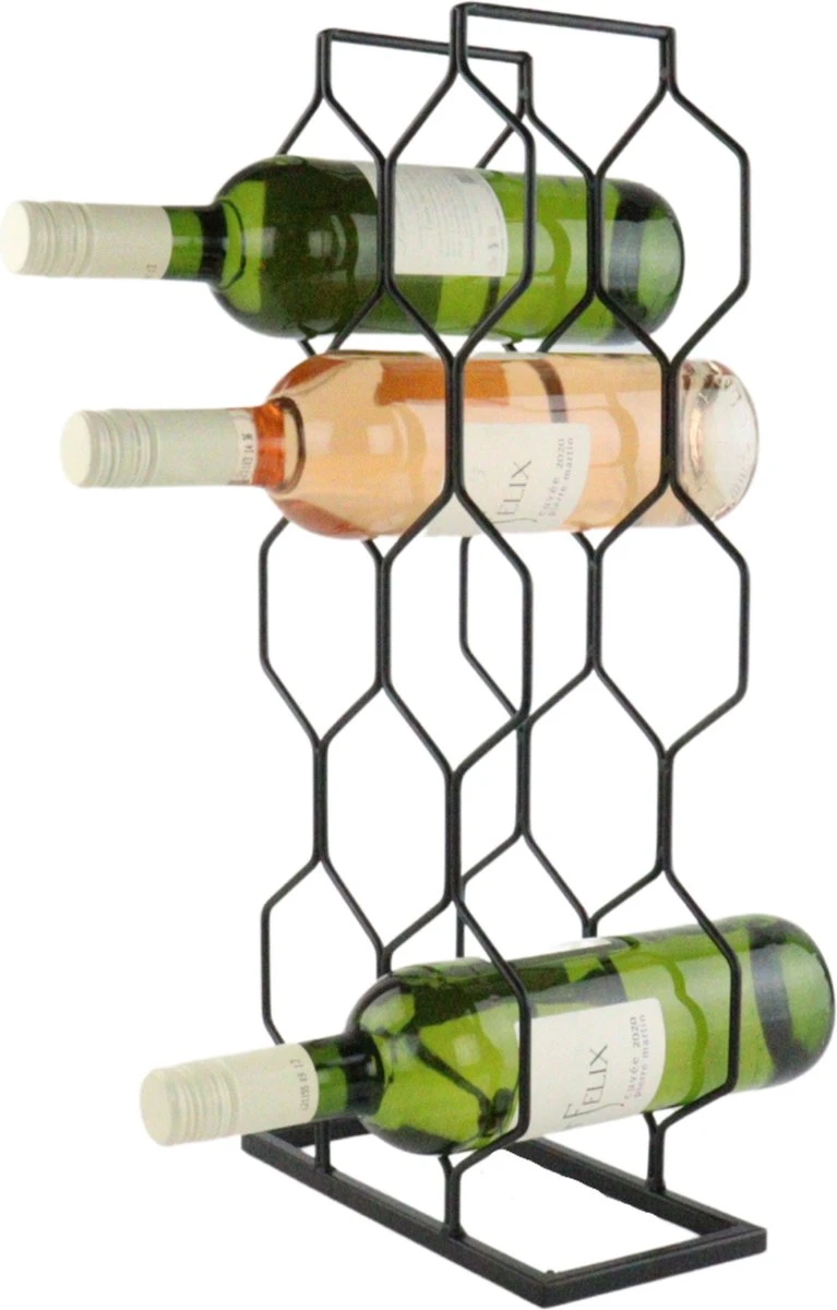Orange85 Wijnrek - Metaal - Zwart - Voor 8 Flessen - Wijnfleshouder 3 Orange85 Wijnrek - Metaal - Zwart - Voor 8 Flessen - Wijnfleshouder