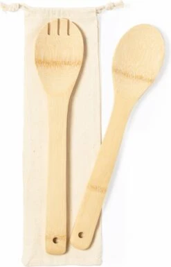 Merkloos Slakom/Serveerschaal En Bamboe Slacouvert - Glas - D28 Cm -Skimask 770x1200 1