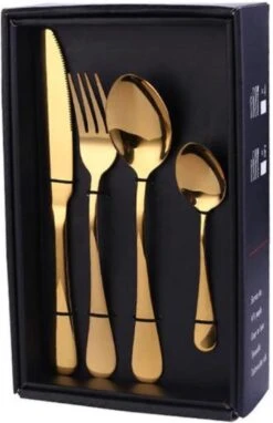 SensaHome - 20-Delige Bestek Set - Inclusief Mes/Vork/Lepel - 4 Personen - Goud