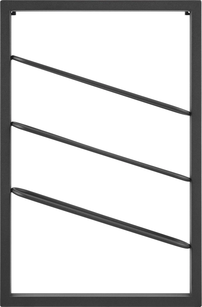 IN.HOMEXL Sandd - Hangend Wijnrek - Industrieel Flessenrek - Minimalistisch - Zwart - Metaal - Voor 3 Wijnflessen - 40 X 7 X 60 Cm 4 IN.HOMEXL Sandd - Hangend Wijnrek - Industrieel Flessenrek - Minimalistisch - Zwart - Metaal - Voor 3 Wijnflessen - 40 X 7 X 60 Cm - Afbeelding 2