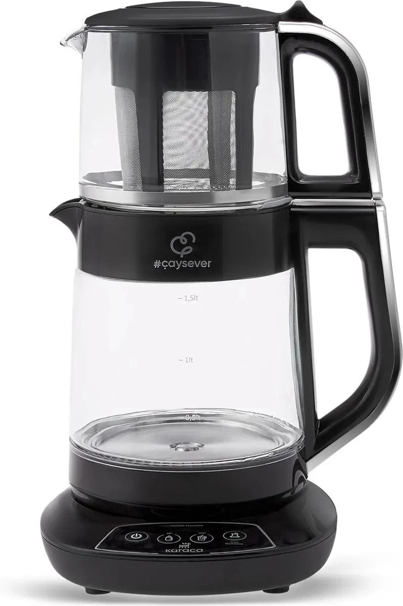 Karaca Caysever Caydanlik - Turkse Theepot Elektrisch -Theepot Met Spraak Functie-Chrome 4 Karaca Caysever Caydanlik - Turkse Theepot Elektrisch -Theepot Met Spraak Functie-Chrome - Afbeelding 2