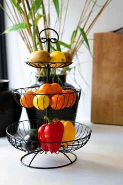 Sens Design Fruitschaal - Fruitmand Metaal - Etagère 3 Laags - Zwart -Skimask 800x1200 215