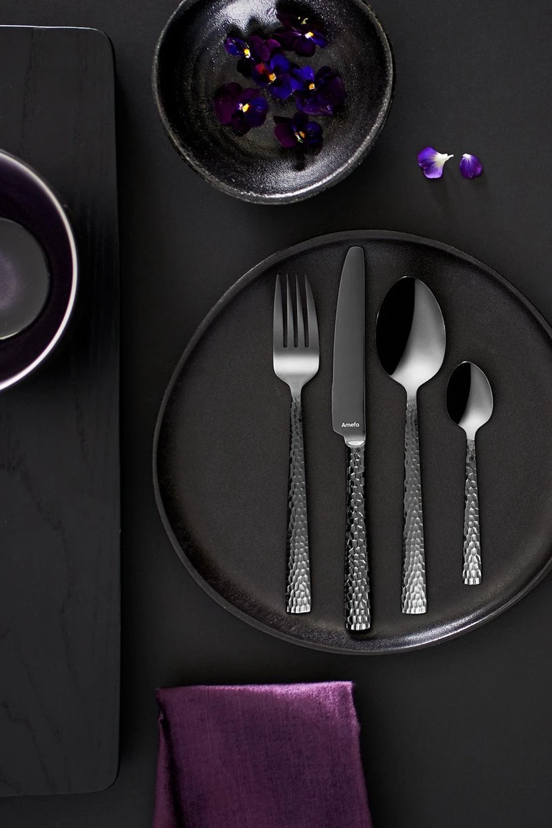 Amefa Felicity Bestekset - Zwart - 24 Delige Bestek Set - 6 Persoons 4 Amefa Felicity Bestekset - Zwart - 24 Delige Bestek Set - 6 Persoons - Afbeelding 2