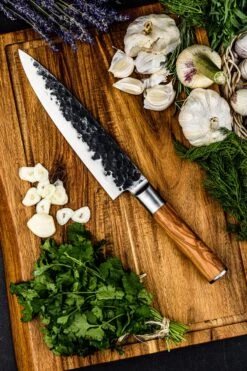 Forged Olive Koksmes 20cm - Olijfhout - In Houten Giftbox -Skimask 800x1200 7