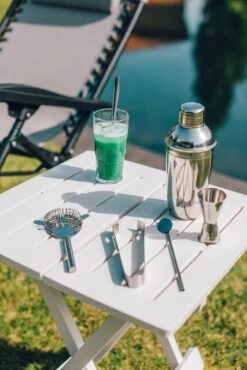 MaxxHome Cocktailset - Cocktailshaker - Cocktail Set - Maatbeker - Ijstang - Klopper - Lepel - RVS - 5 Delig -Skimask 801x1200 12