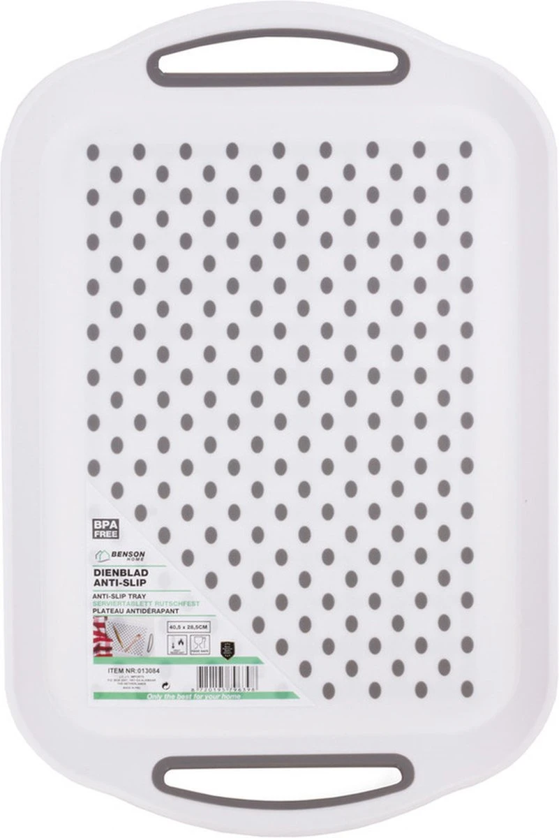 2x Stuks Benson Dienbladen/serveerbladen Antislip Rechthoekig Wit 40 X 28 Cm 4 2x Stuks Benson Dienbladen/serveerbladen Antislip Rechthoekig Wit 40 X 28 Cm - Afbeelding 2