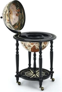 Costway - Wijnrek - Globebar - Wijnbar - Wereldbol Bar - ⌀ 56 Cm - Cremewit/Zwart -Skimask 811x1200 3